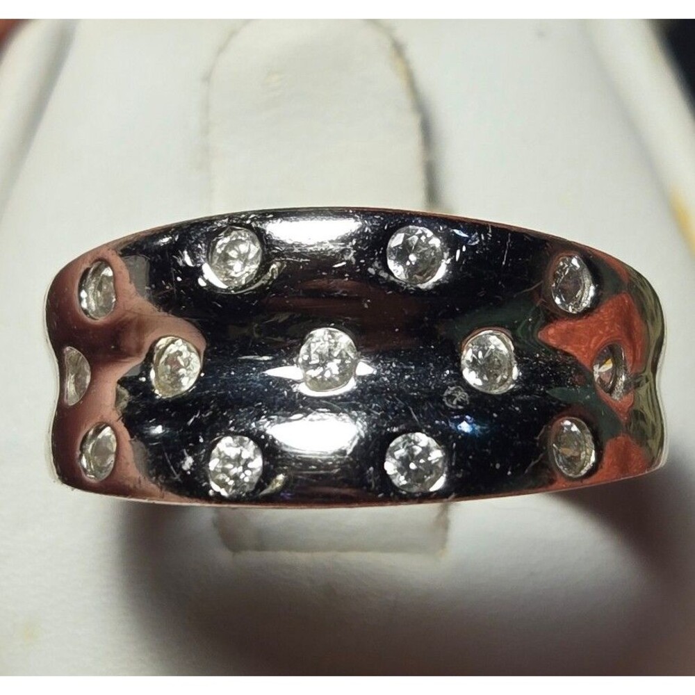 Polka dot Vintage sterling silver ring sz 8